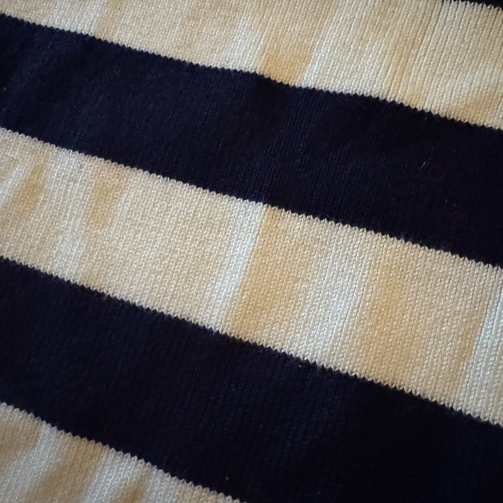 Frankie's Bikinis Navy and White Striped Halter Tank - Picture 2 of 4